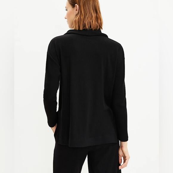NWT Lou & Grey Brushed Rib Cowl Neck Top Black Size S Minimalist Office Preppy - Picture 4 of 13